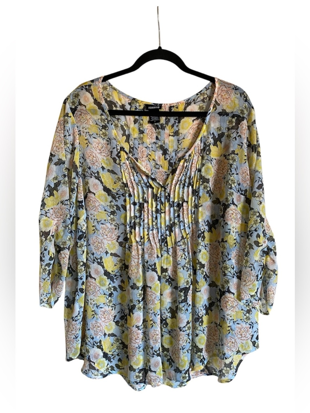 Women’s TORRID Floral Print Chiffon Blouse Top 2
